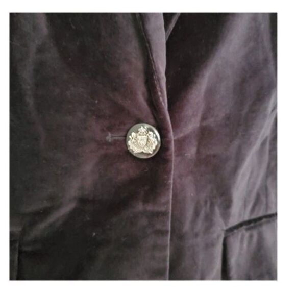 NWT Jessica London Black Velvet Blazer Crest Buttons Plus Sz 14 Classic Festive - Picture 6 of 10